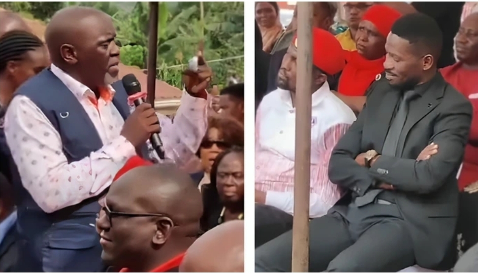 Chaos as Bobi Wine, Mpuuga, Bwanika face off at NUP member’s funeral