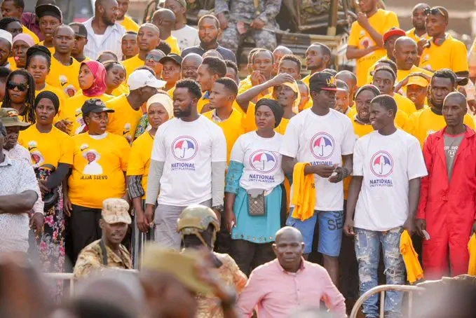 Confiscated NUP Uniforms Worn at NRM Rally as Top Officials Present 'Convert' Claims To Please M7