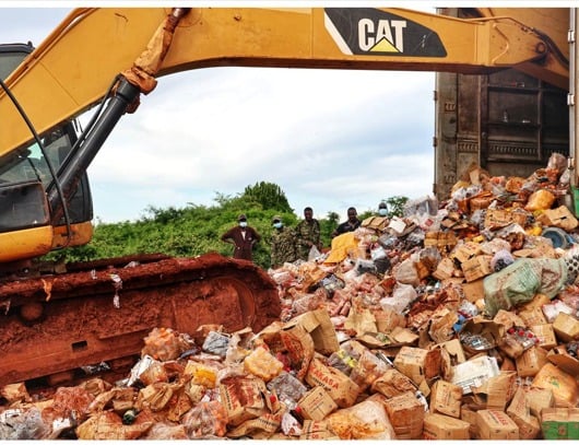 Smuggled to Dust: URA Destroys Over 100 Tonnes of Unstamped Goods in Nakasongola
