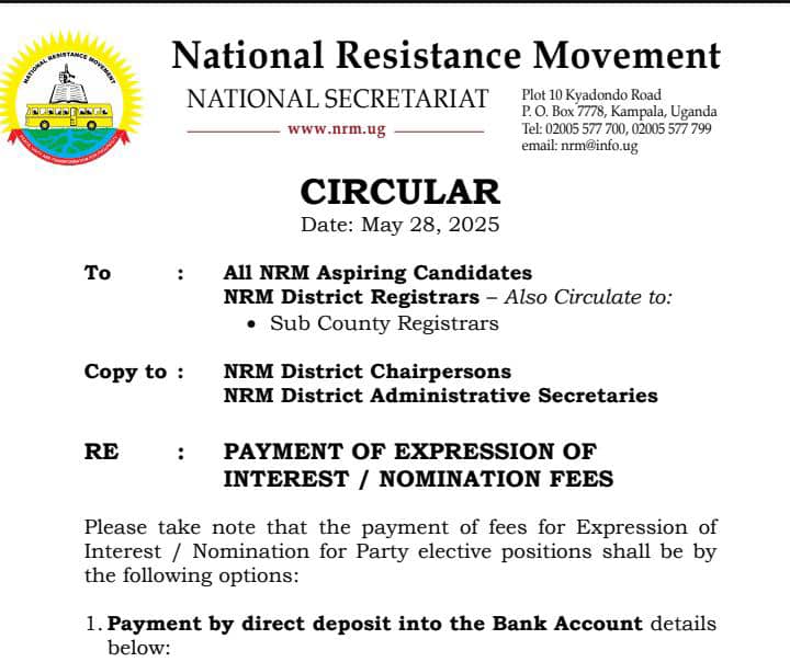 NRM Electoral Commission Introduces Mobile Money Option for Aspirants