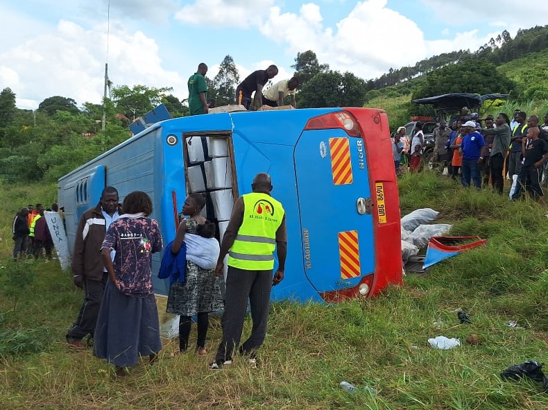 Dozens Injured as Baby Coach Bus Overturns in Mubende