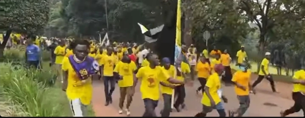NRM Supporters Disrupt Kampala Traffic as Museveni Picks Nomination Forms for 2026 Bid