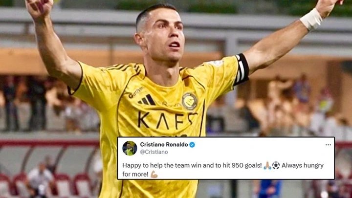 Always Hungry for More!’ Cristiano Ronaldo Reacts After Scoring 950 Goals and Al-Nassr’s Win Over Al-Hazem in Saudi Pro League 2025–26.