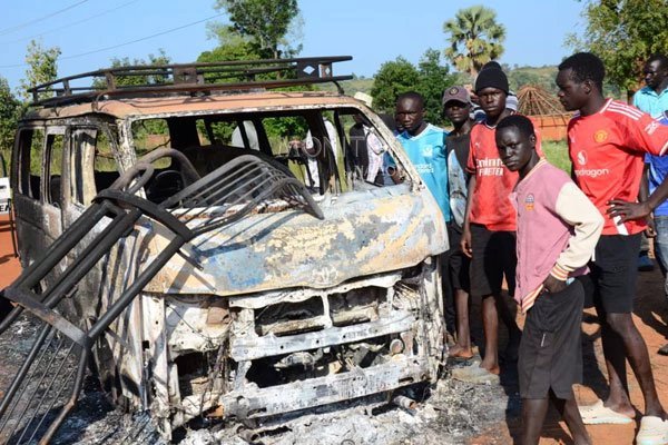 Three Killed As Gunmen Torch Vehicle In Koboko District