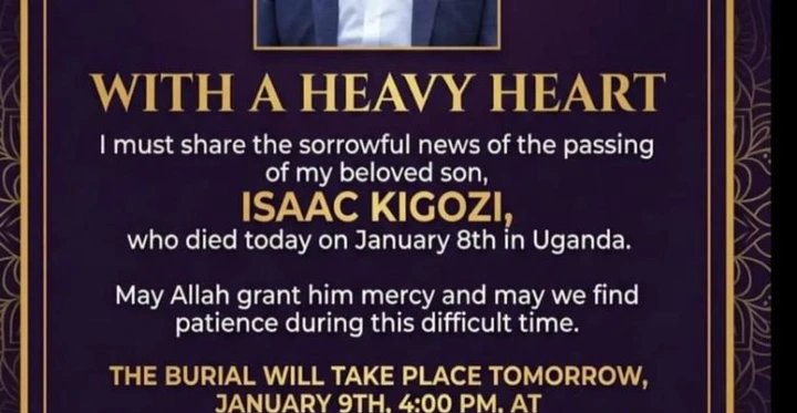 Shock as Isaac Kigozi Dies Suddenly