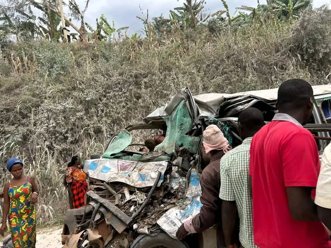 Six killed as speeding taxi Rams into bus on Mityana–Mubende highway