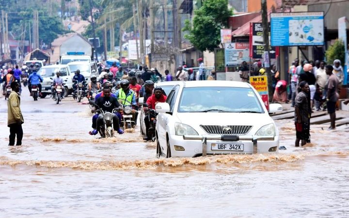 Heavy Rains Paralyse Traffic in Kampala as Floodwaters Cover Major Roads