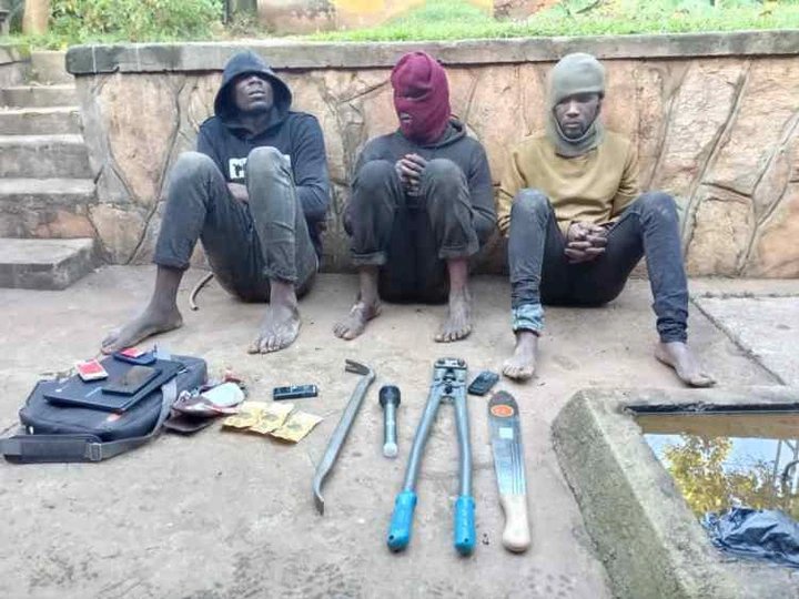 Panga-weilding thugs found hiding in ceiling after stealing Shs570k and a phone