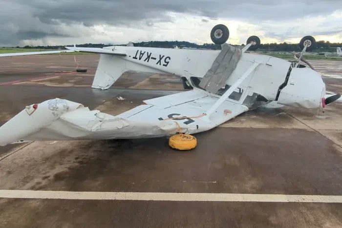 Strong winds flip aircraft at Entebbe airport, aviation authority speaks out