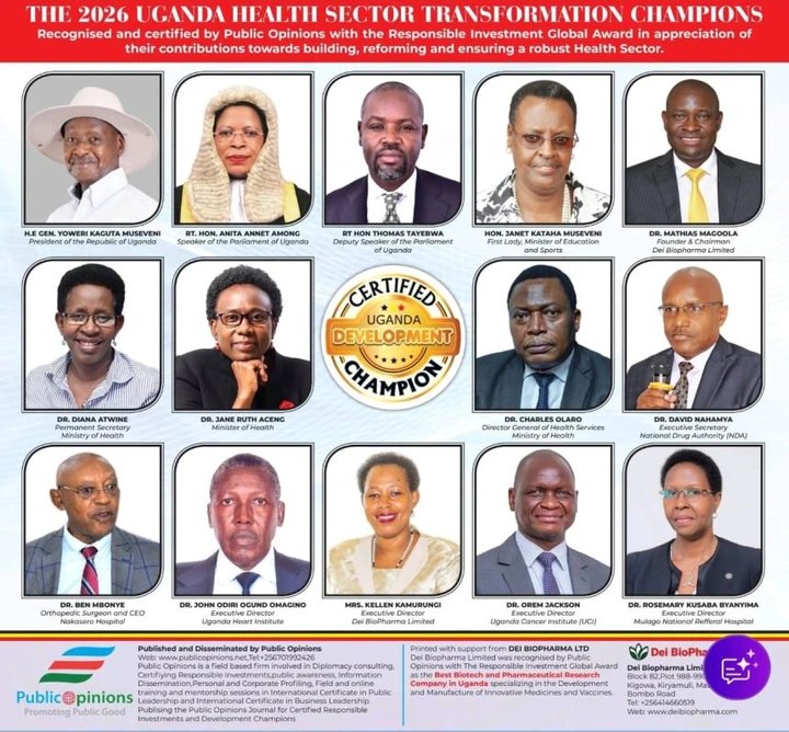 Winners: President Museveni, Dr Mathias Magoola and 12 Others Honoured as Uganda Health Sector Transformation Champions