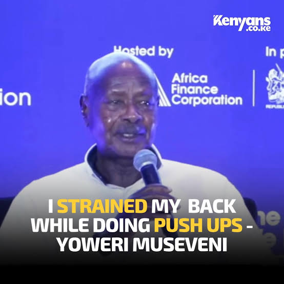 VIDEO: Museveni Injures His Back While Doing Push-Ups