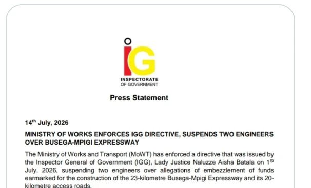 Busega-Mpigi Expressway: Two Engineers Suspended Over Alleged Embezzlement
