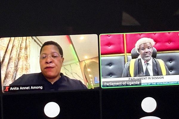 Former Speaker Anita Among makes first virtual House appearance after 83-Day public absence